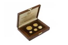 A 1991 SINGAPORE LION GOLD FIVE COIN PROOF SET