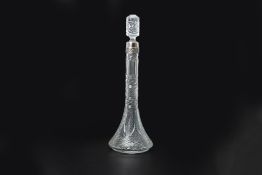 A RUSSIAN SILVER MOUNTED CUT GLASS LIQUEUR DECANTER