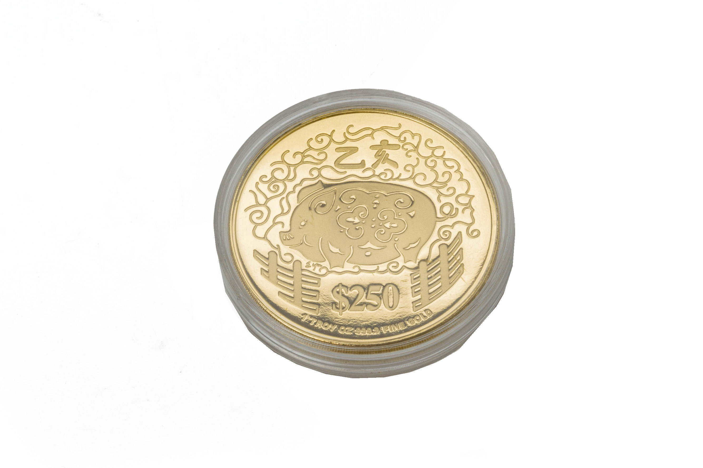 A SINGAPORE $250 GOLD PROOF COIN, 1995 - YEAR OF THE PIG - Image 2 of 2