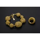 AN ITALIAN GOLD BRACELET AND RING BY ORLANDO ORLANDINI