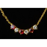 A RUBY AND DIAMOND PENDANT NECKLACE
