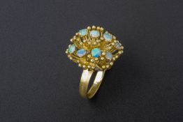 AN OPAL DOUBLET COCKTAIL RING