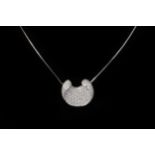 A PAVE SET DIAMOND PENDANT NECKLACE