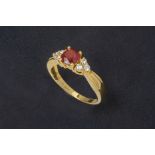 A RUBY AND DIAMOND RING