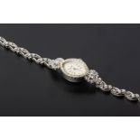 A VINTAGE ELGIN DIAMOND SET LADIES WRISTWATCH