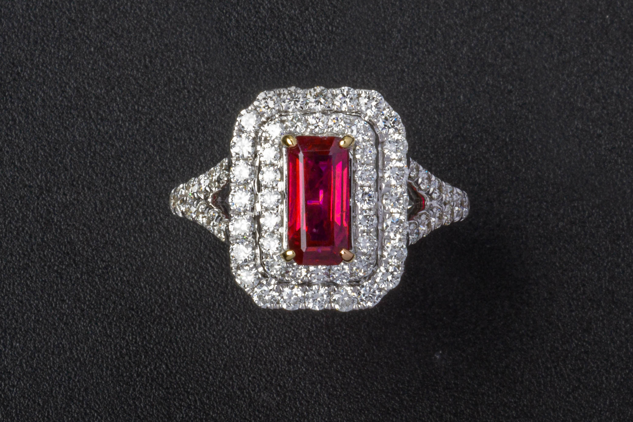 A RUBY AND DIAMOND RING