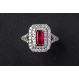 A RUBY AND DIAMOND RING