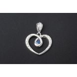 A SAPPHIRE AND DIAMOND PENDANT