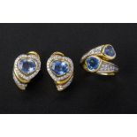 A SAPPHIRE & DIAMOND RING AND EARRINGS BY FRATELLI PETOCHI