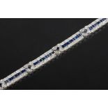 AN ART DECO STYLE SAPPHIRE AND DIAMOND BRACELET