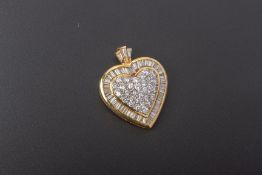 A HEART-SHAPED DIAMOND PENDANT