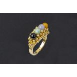 A MULTI GEM BEAD RING