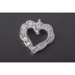 A HEART SHAPED DIAMOND BROOCH