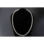 A SINGLE STRAND AKOYA CULTURED PEARL NECKLACE