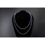 A CULTURED PEARL SINGLE STRAND NECKLACE