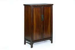A CHINESE TAPERED ELM SIDE CABINET