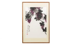 A CHINESE INK PAINTING OF FRUITING VINES