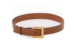 A BVLGARI TAN LEATHER BELT