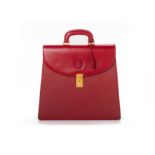 A TRUSSARDI RED LEATHER LADIES BRIEFCASE