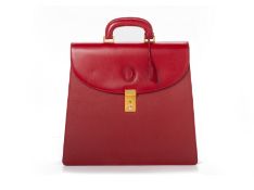 A TRUSSARDI RED LEATHER LADIES BRIEFCASE