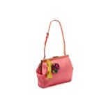 A MIU MIU PINK SATIN SMALL HANDBAG