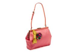 A MIU MIU PINK SATIN SMALL HANDBAG