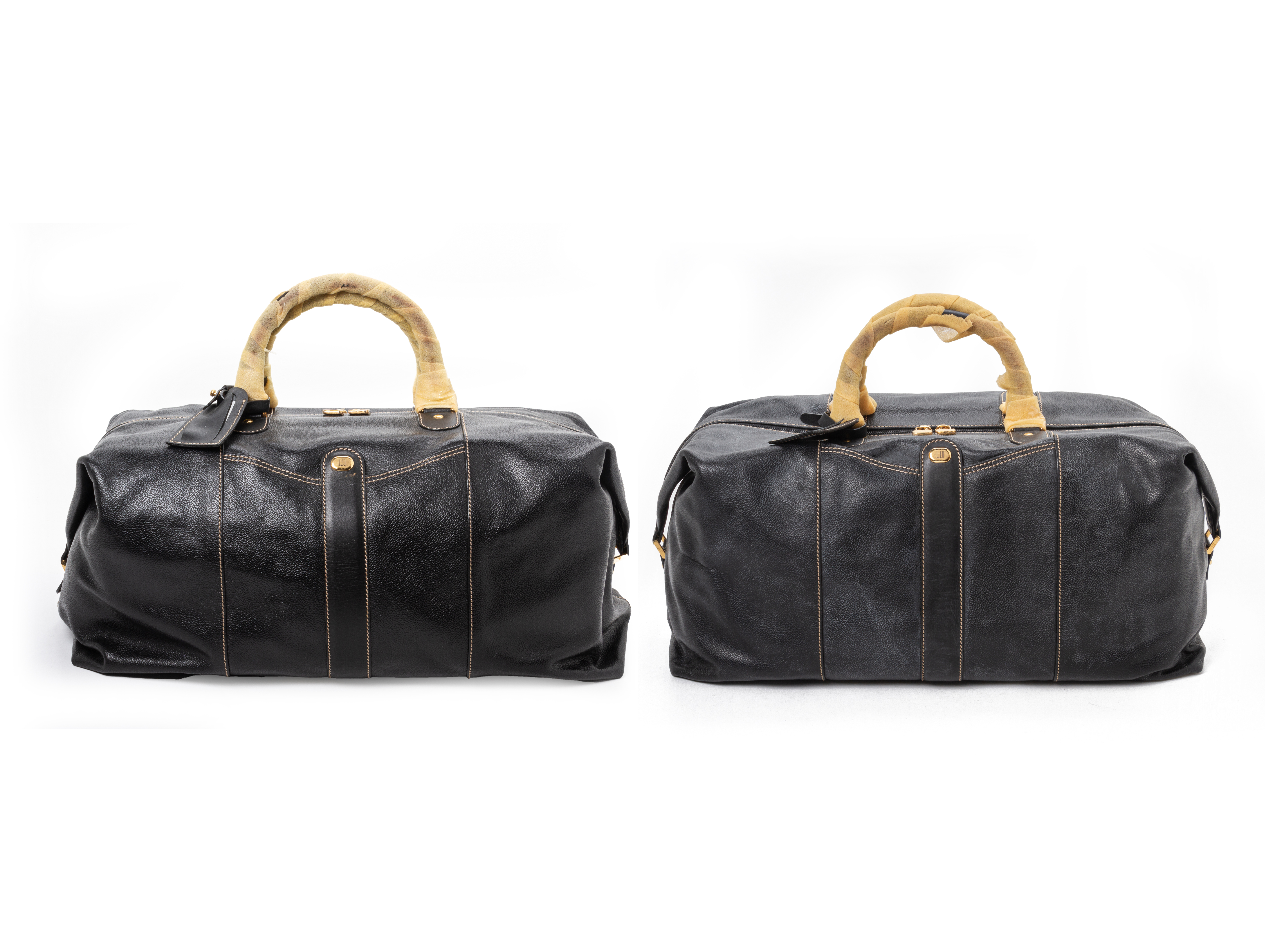 TWO DUNHILL LEATHER HOLDALLS