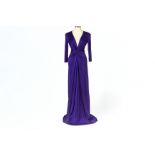 AN ISSA LONDON PURPLE SILK LONG EVENING DRESS