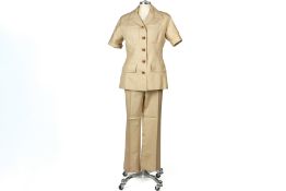 A JACQUES FATH BEIGE SAFARI THREE PIECE SET