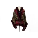 A VELVET BEADED AND EMBROIDERED CAPE