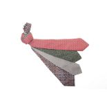 A GROUP OF FOUR HERMES SILK TIES