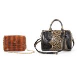 A VINTAGE DIOR CROSSBODY BAG AND A PHLOX PYTHON HANDBAG