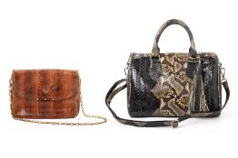 A VINTAGE DIOR CROSSBODY BAG AND A PHLOX PYTHON HANDBAG