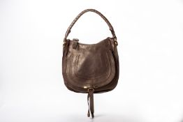 A CHLOE MARCIE METALLIC LEATHER HOBO BAG