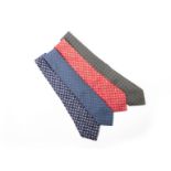 A GROUP OF FOUR HERMES SILK TIES