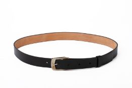 A MONTBLANC BLACK LEATHER BELT