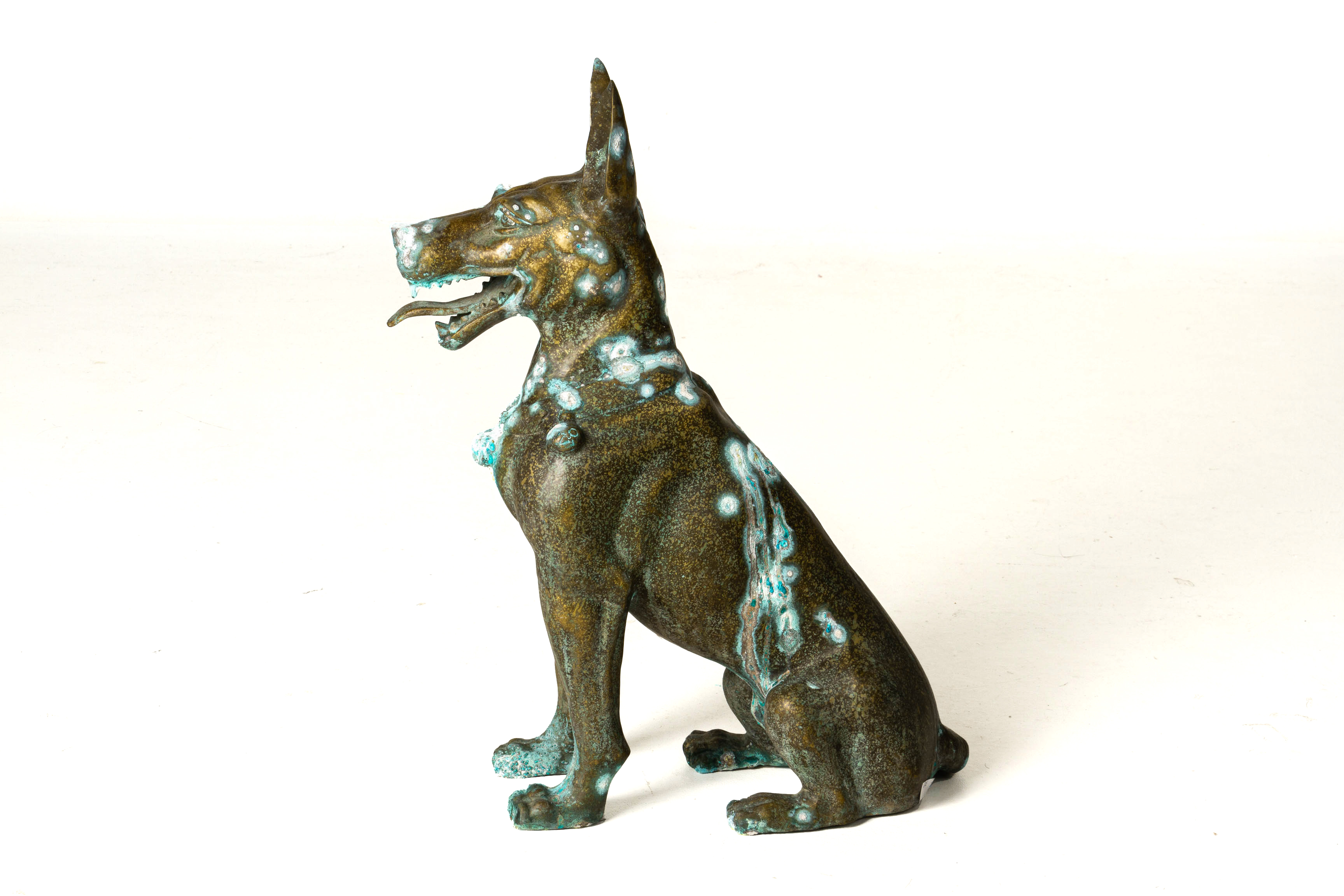 A METALWARE FIGURE OF A DOG - Image 2 of 2