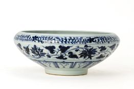 A LARGE BLUE AND WHITE PORCELAIN 'LOTUS POND' BOWL