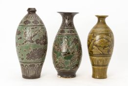 THREE LARGE CIZHOU STYLE VASES