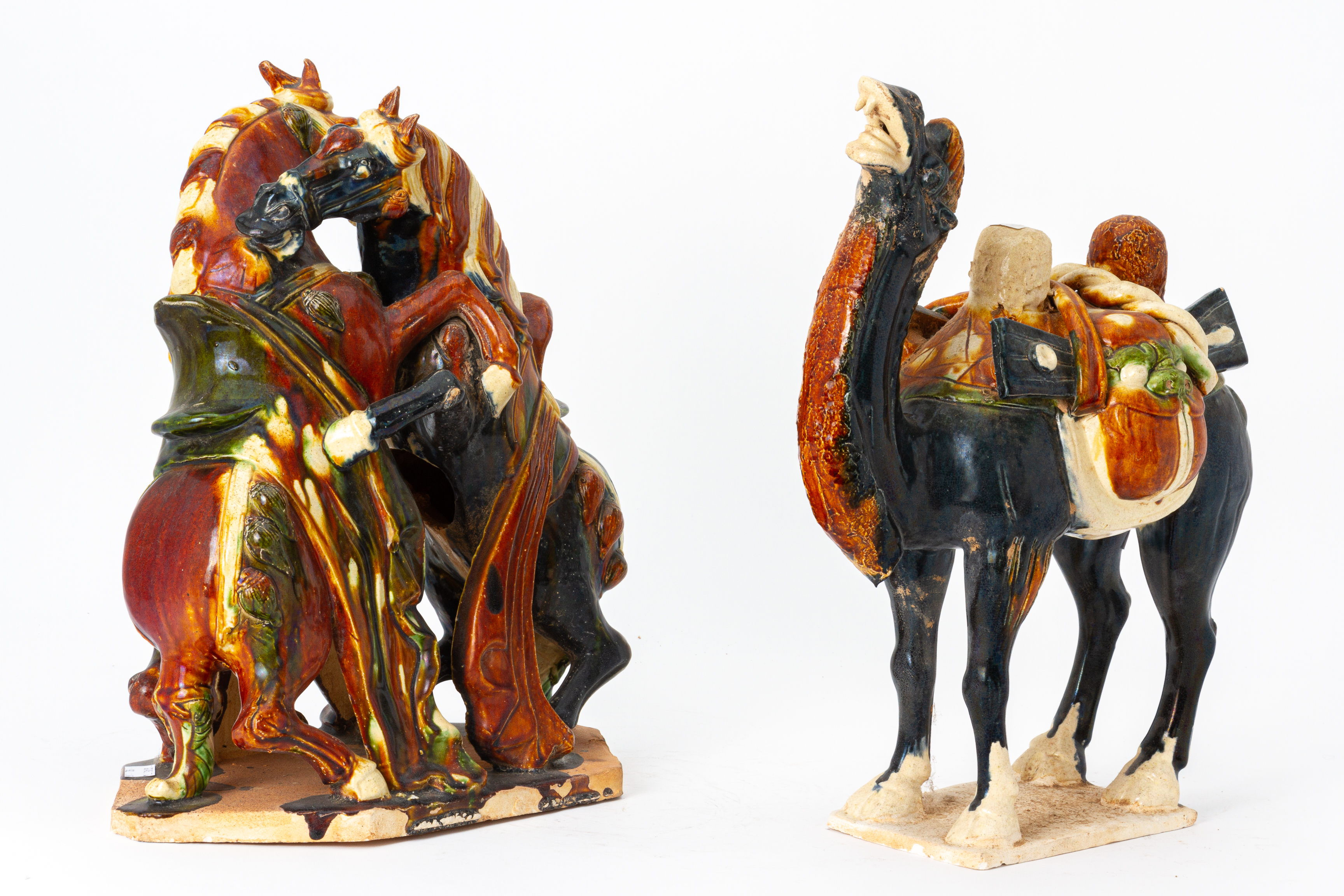 TWO TANG STYLE SANCAI GLAZED MODELS - Image 2 of 3