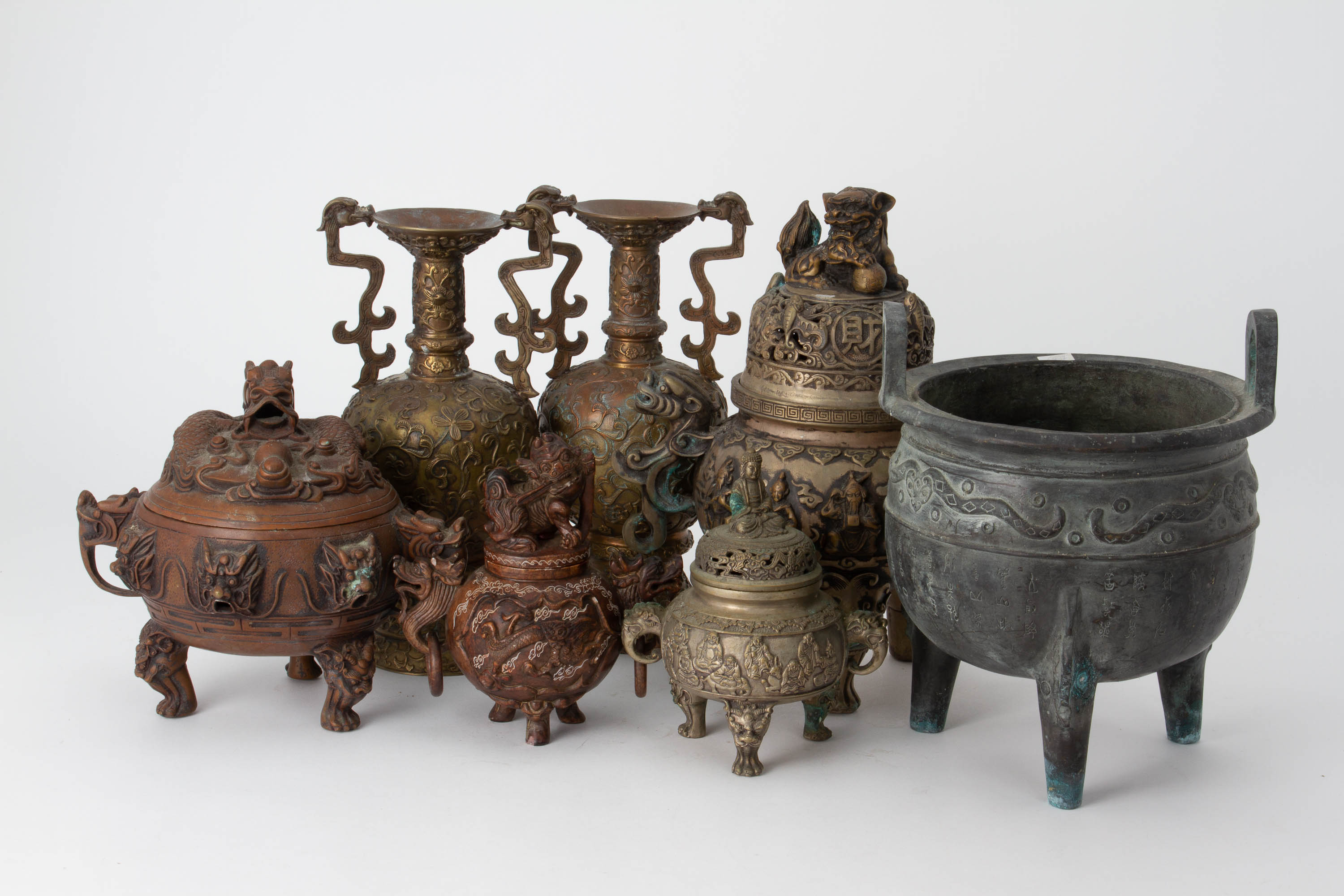 A LARGE GROUP OF ASSORTED CHINESE METALWARE