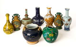 A GROUP OF NINE CHINESE PORCELAIN VASES