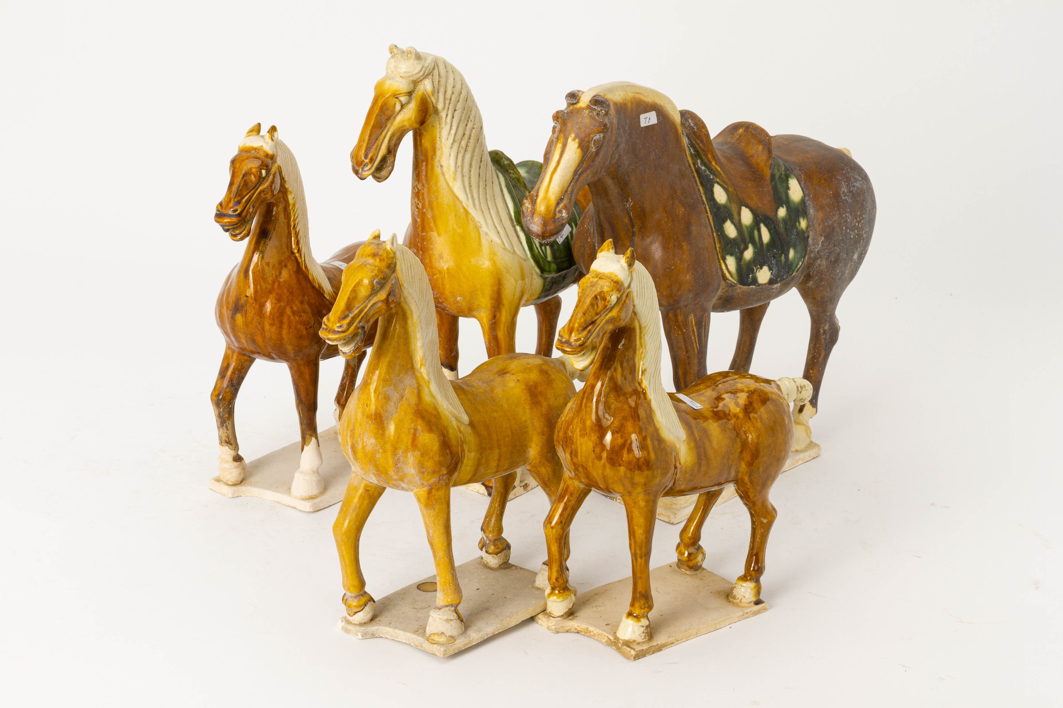 A GROUP OF TANG STYLE POTTERY HORSES AND CARRIAGES - Image 3 of 3