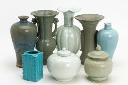 A GROUP OF EIGHT ASSORTED CHINESE CERAMIC VASES