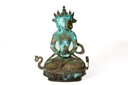 A TIBETAN METALWARE FIGURE OF A BUDDHA