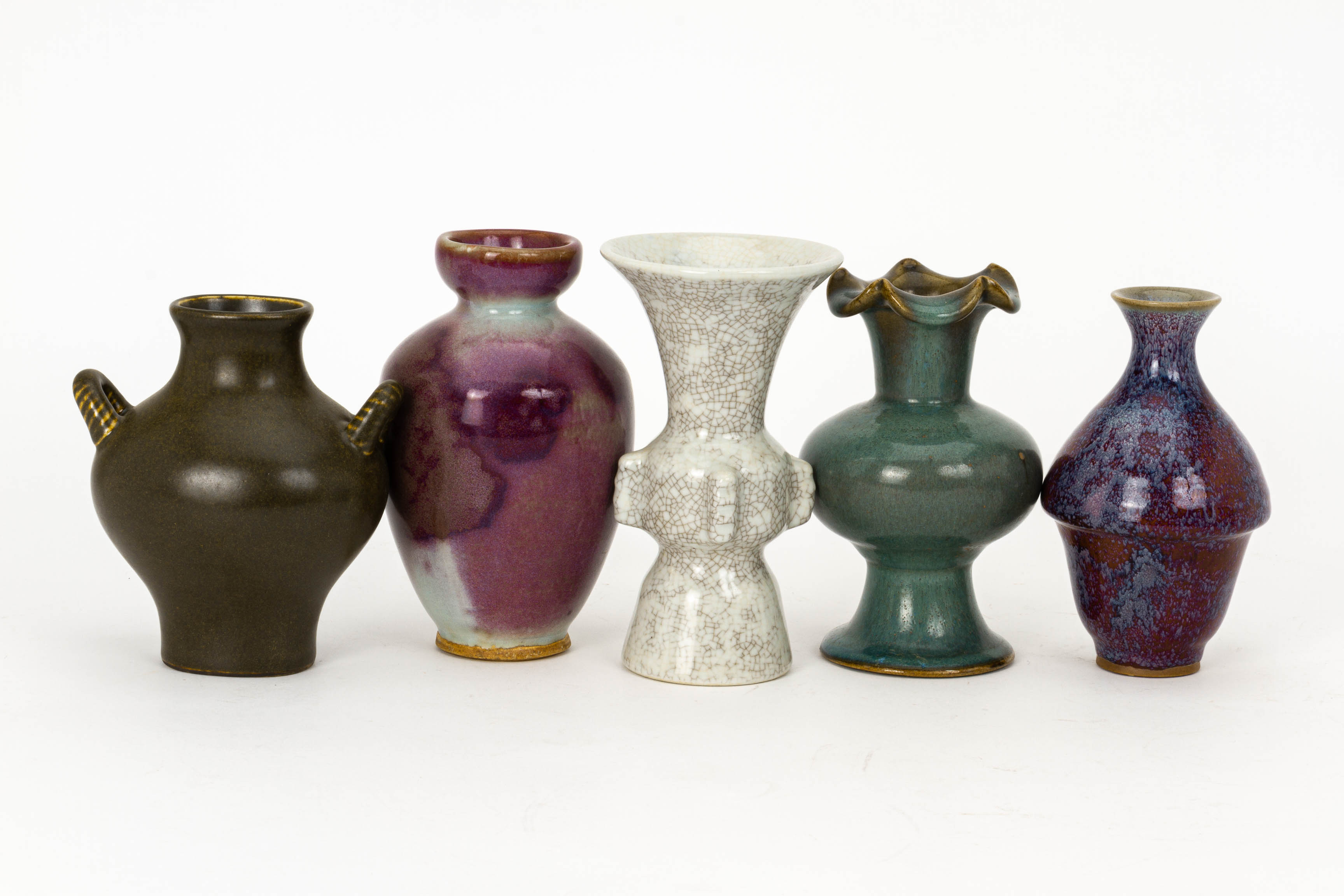 A GROUP OF TEN ASSORTED SMALL CHINESE CERAMIC VASES - Image 2 of 3