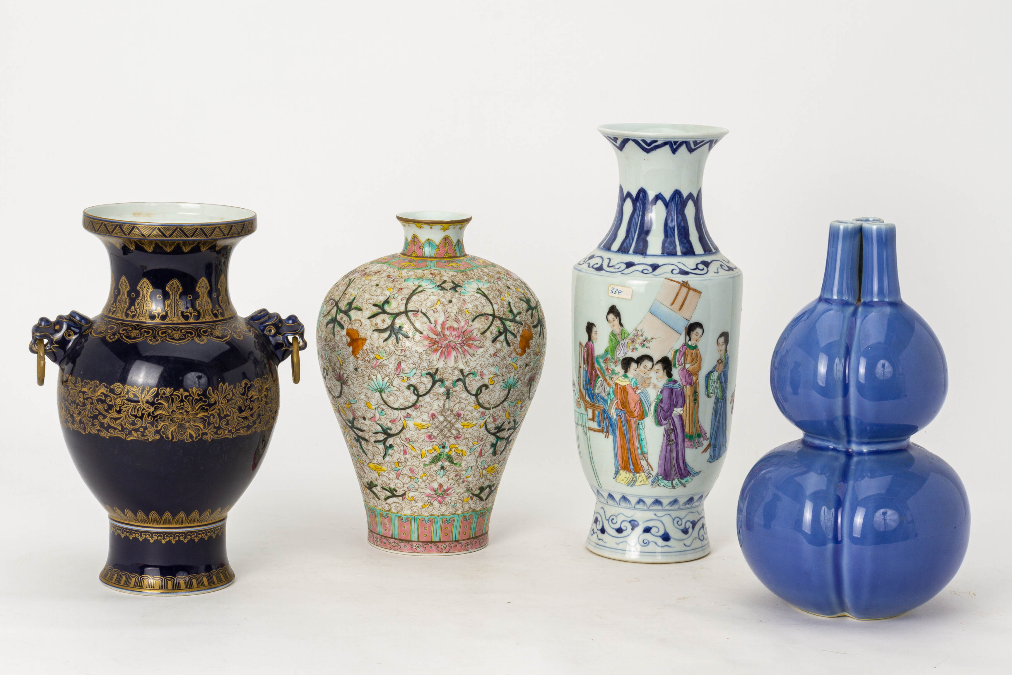 A GROUP OF FOUR ASSORTED CHINESE PORCELAIN VASES
