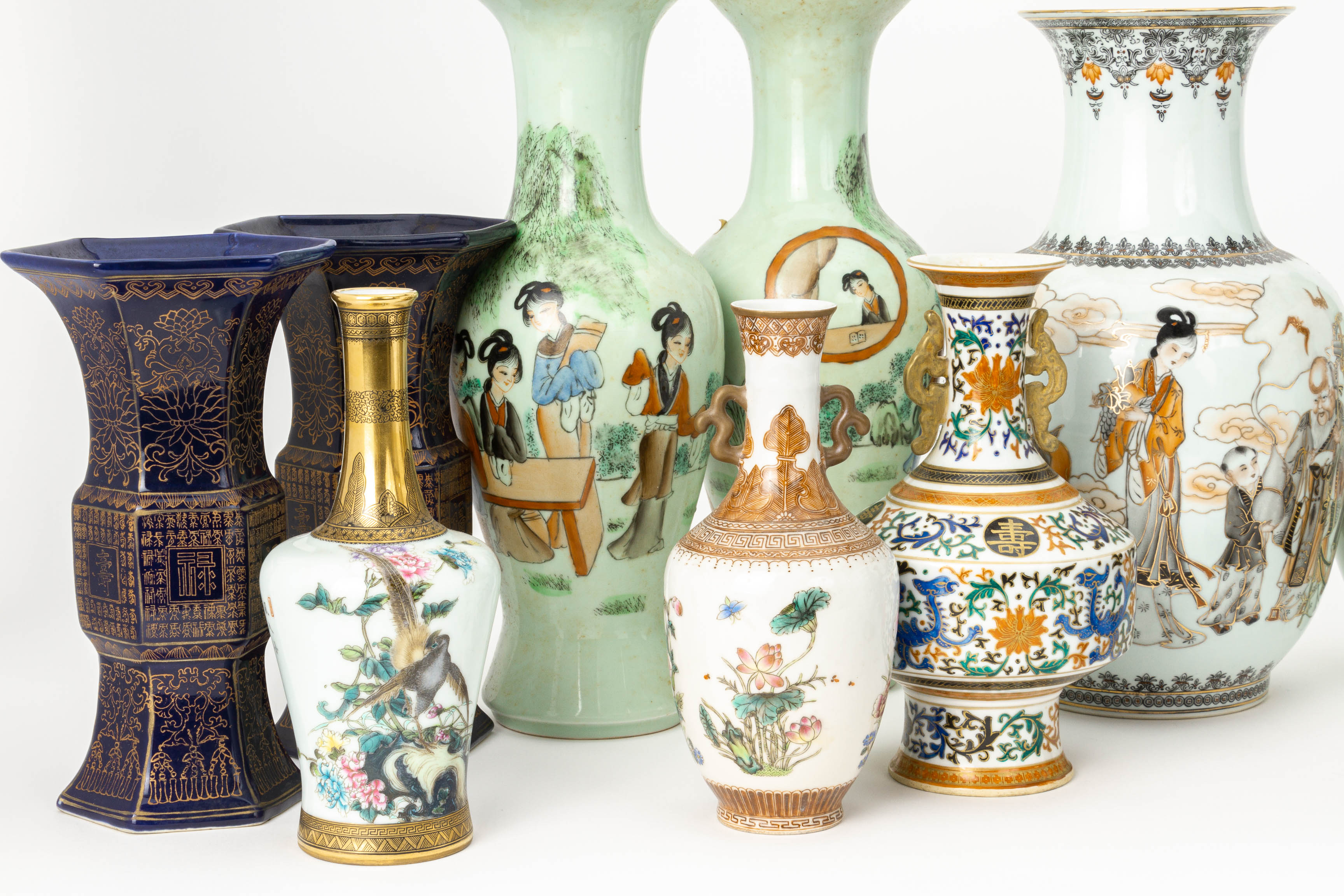 THIRTEEN ASSORTED CHINESE CERAMIC VASES - Image 2 of 3