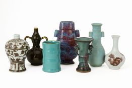 A GROUP OF SEVEN ASSORTED CHINESE CERAMIC VASES