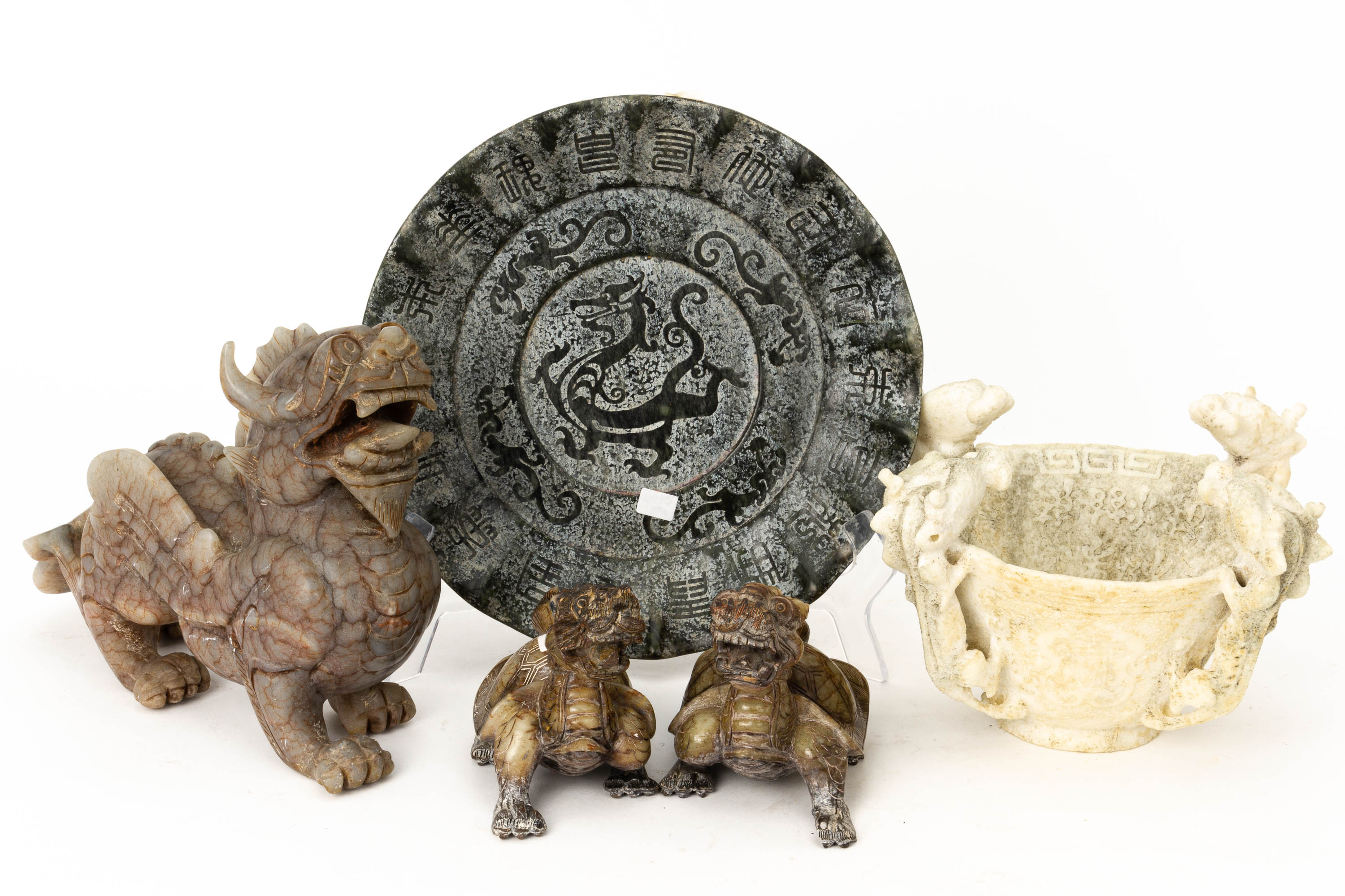 A QUANTITY OF ASSORTED CHINESE STONE CARVINGS - Image 2 of 3